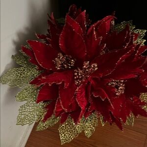 Festive Red Poinsettia Holiday Bouquet